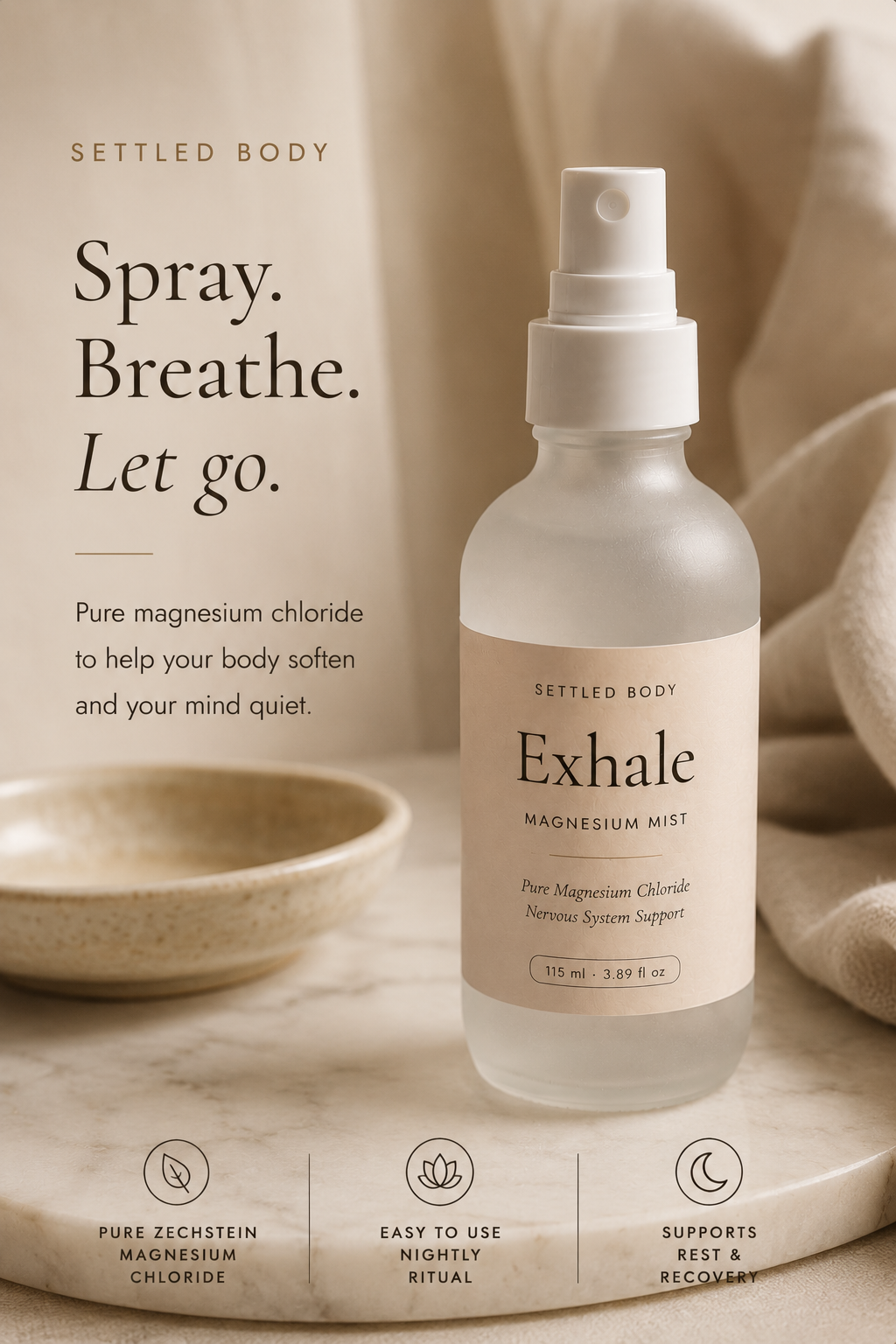 Exhale — spray, breathe, let go